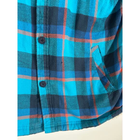 Quiksilver Men's Small Blue Plaid Sherpa Lined Shacket - Picture 7 of 10